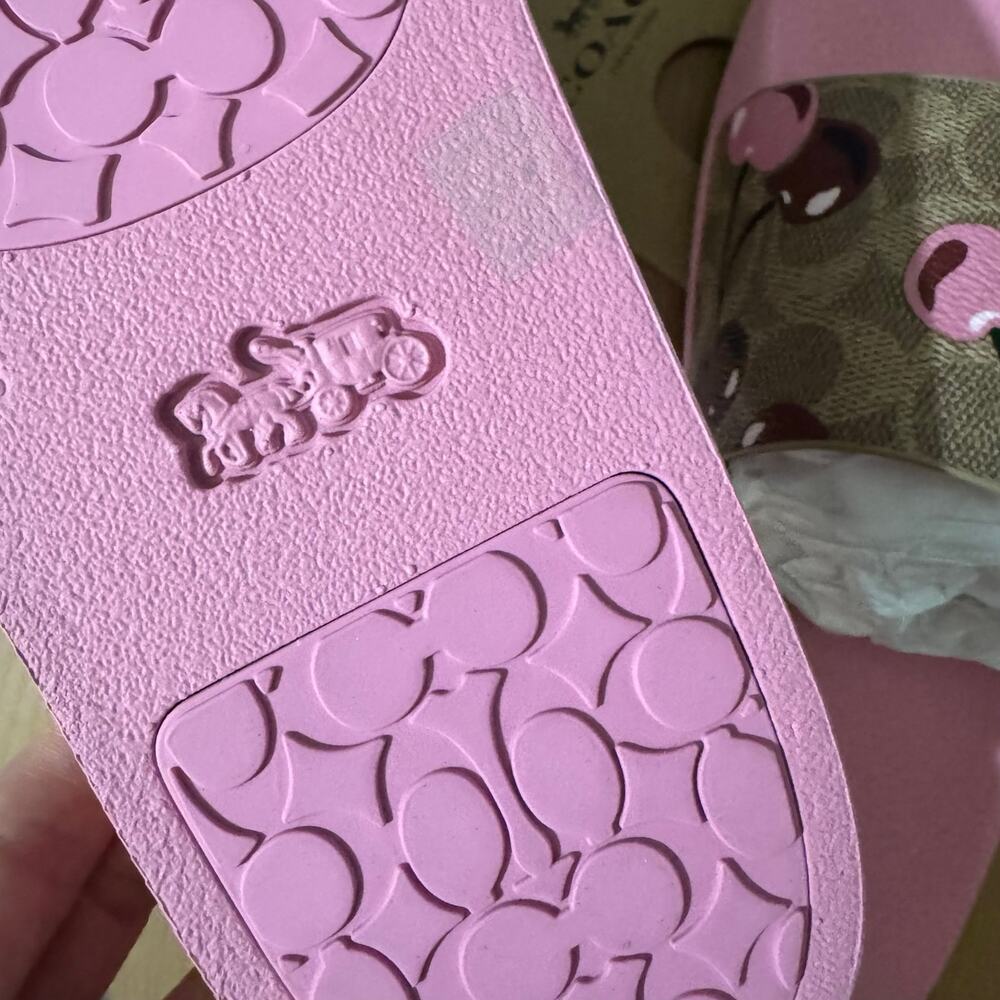 🍒 Coach Udele Sport Slide In Signature Canvas With Cherry Print - Picture 10 of 11